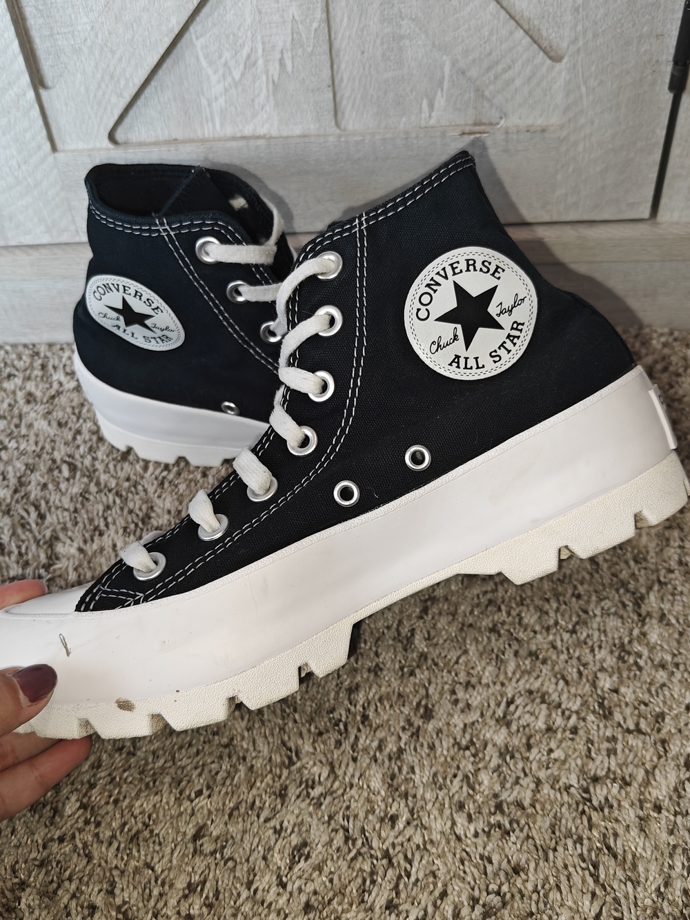 Converse Chuck Taylor All Star Lugged High-top Platform Sneakers Size 7.5 Women - Picture 4 of 7